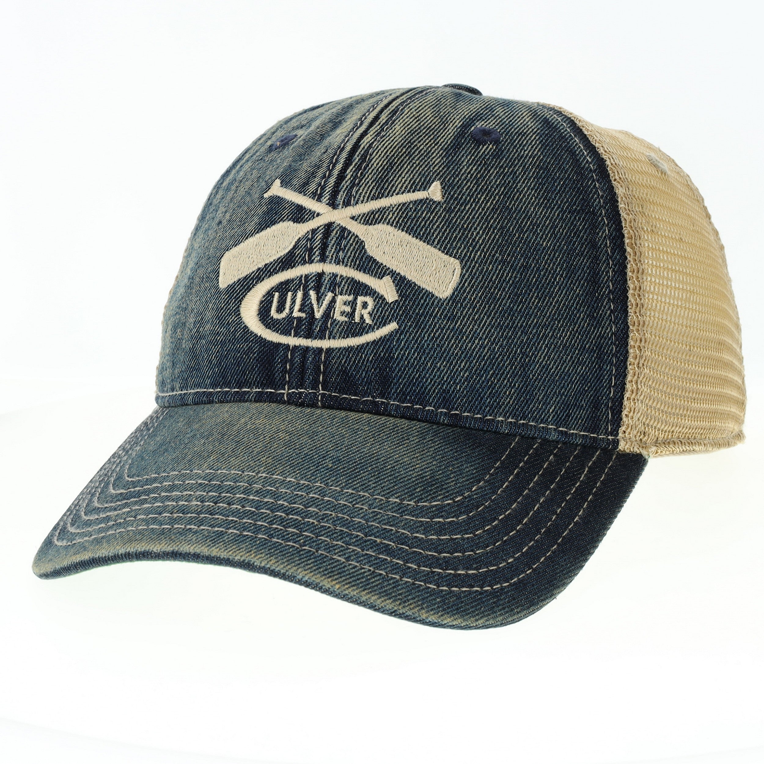 Old Favorite Trucker Denim Hat with Oars &amp; Culver -Navy