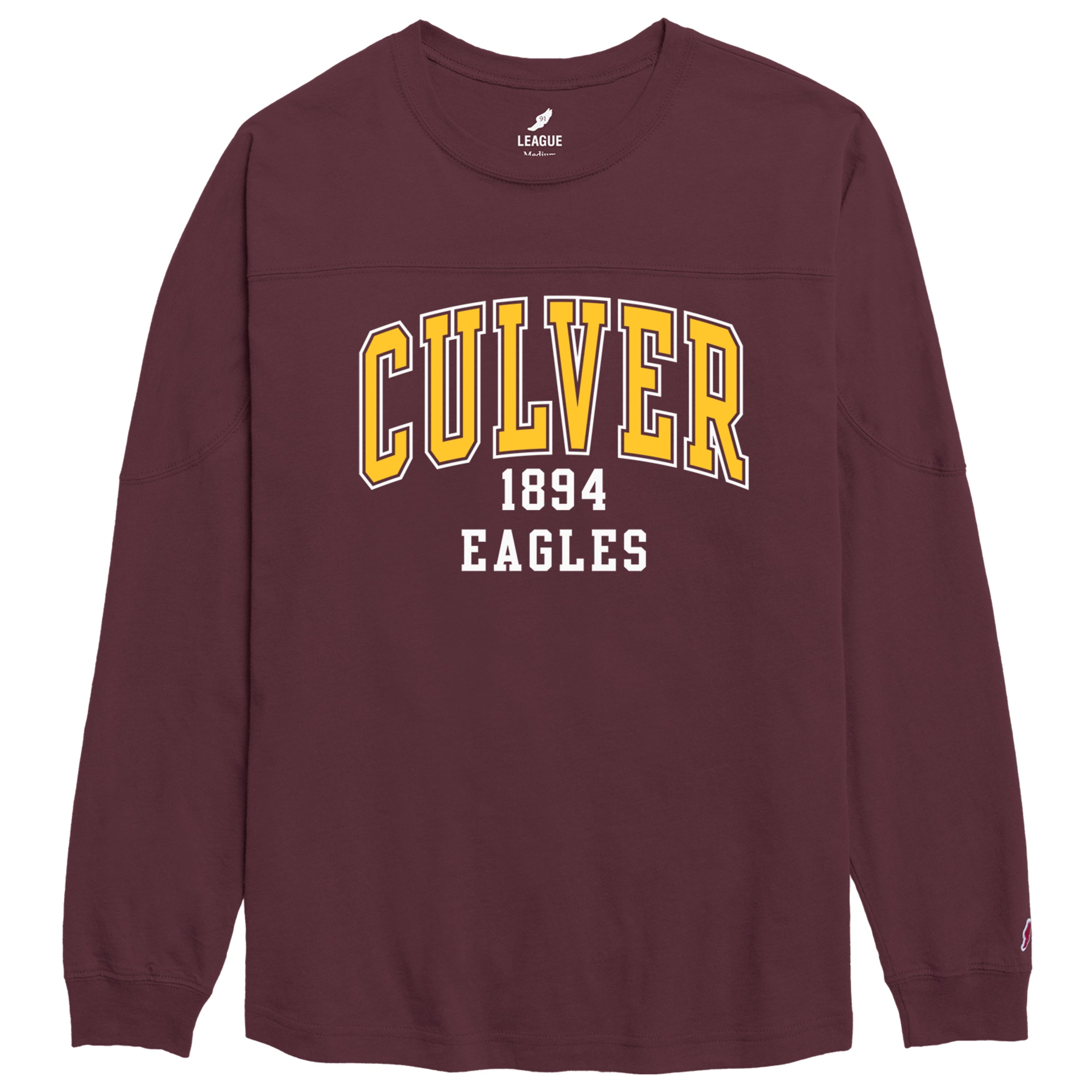 Culver Eagles Throwback Long Sleeve Tee - Maroon