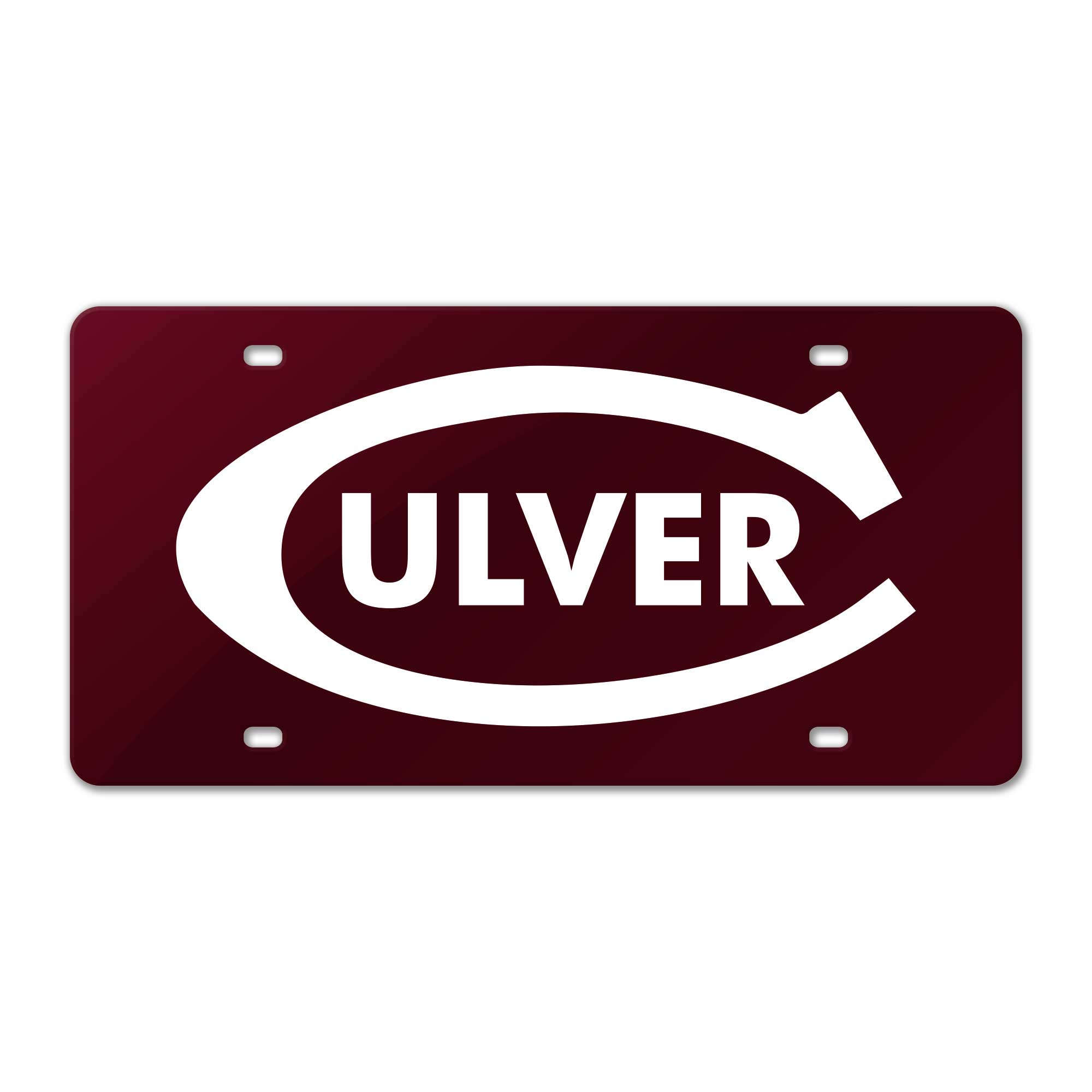 Culver "C" Acrylic License Plate - Maroon & White