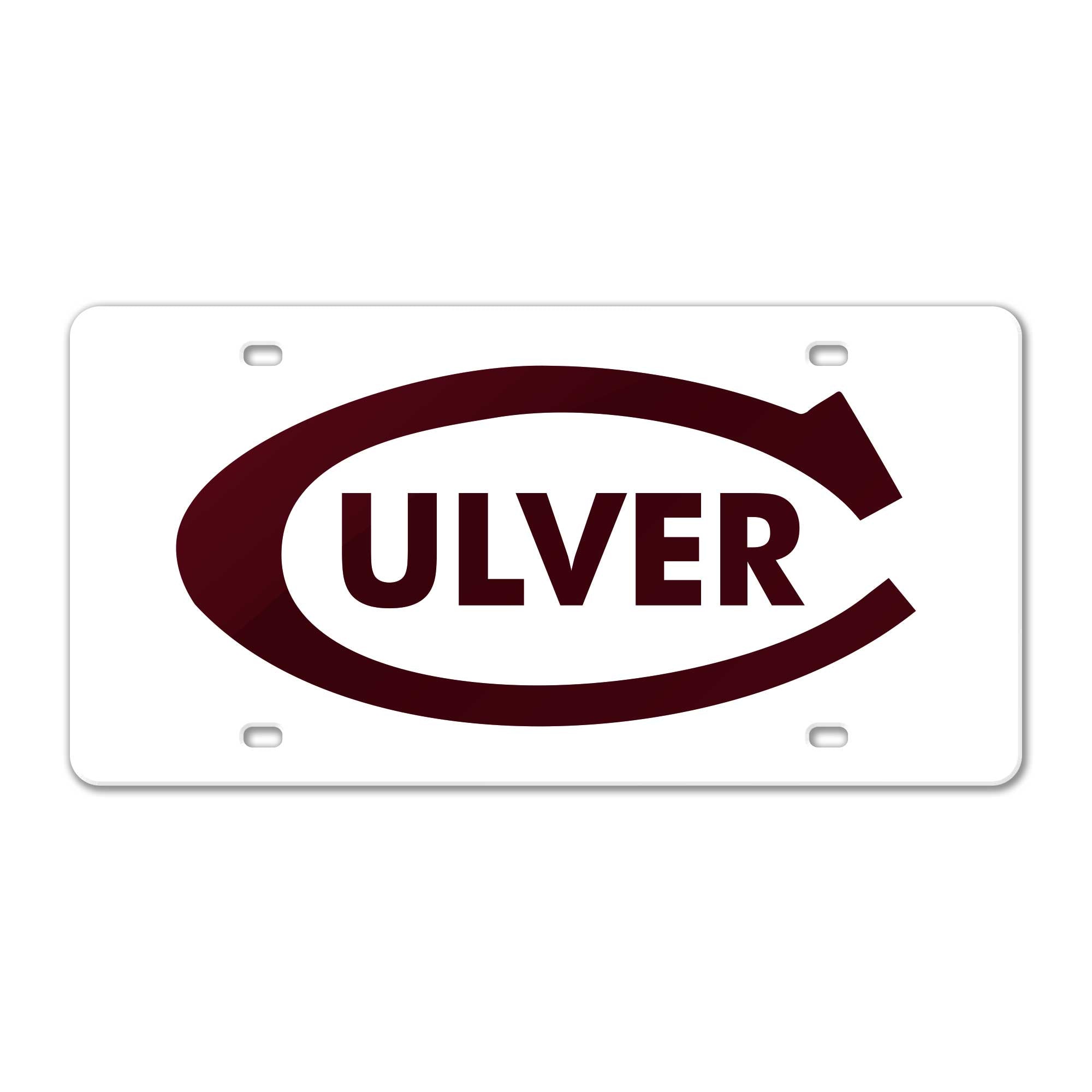 Culver "C" Acrylic License Plate - White & Maroon