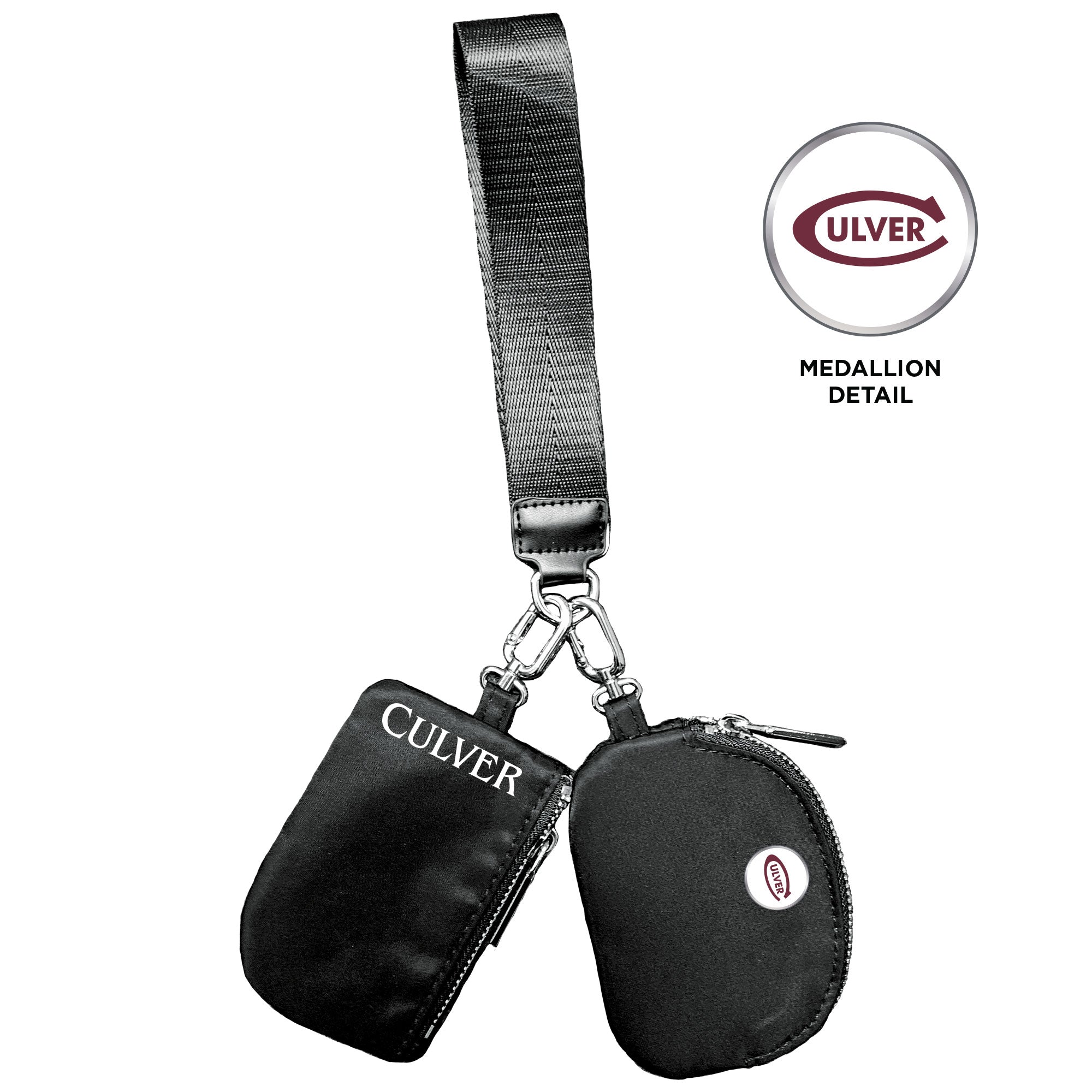 Culver Dual Pouch Key Strap - Black