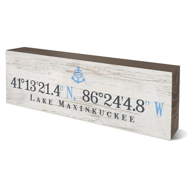 Naval Building Coordinates Wood Block
