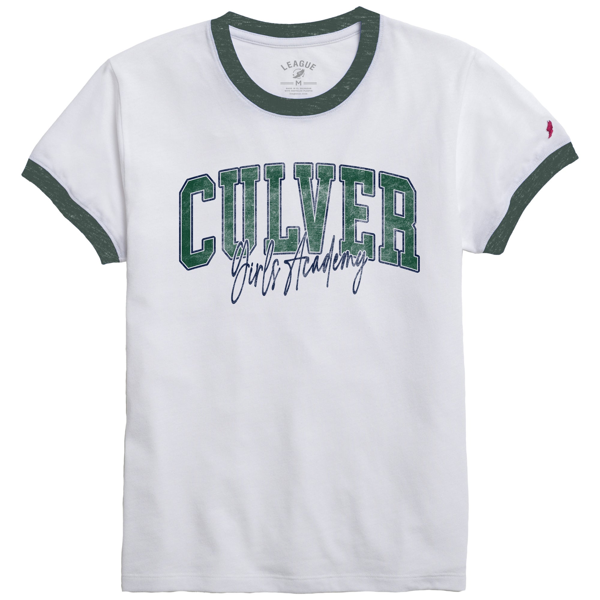 Culver Girls Academy Intramural Ringer Tee - White/Green