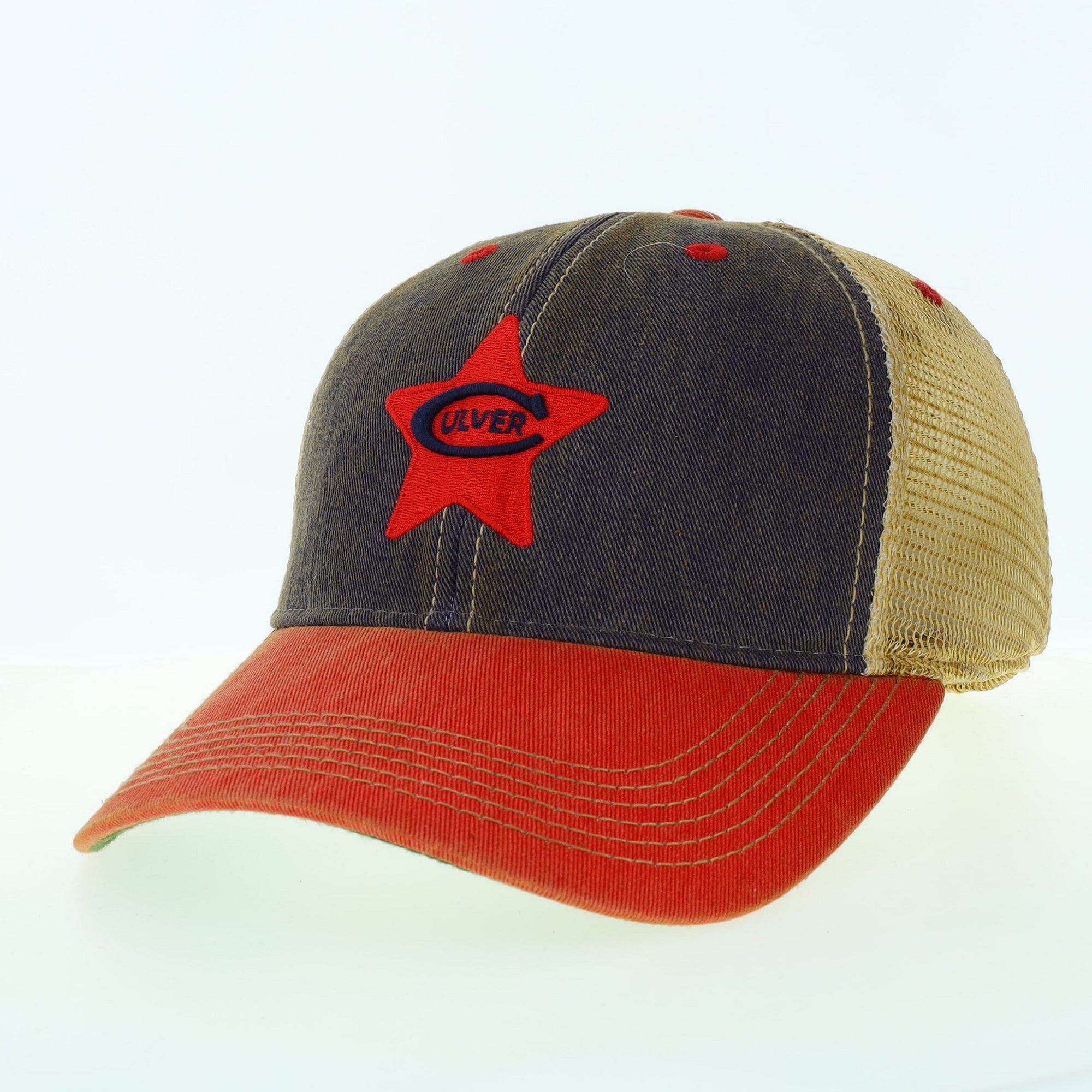 Youth Star Old Favorite Trucker Cap - Navy/Scarlet
