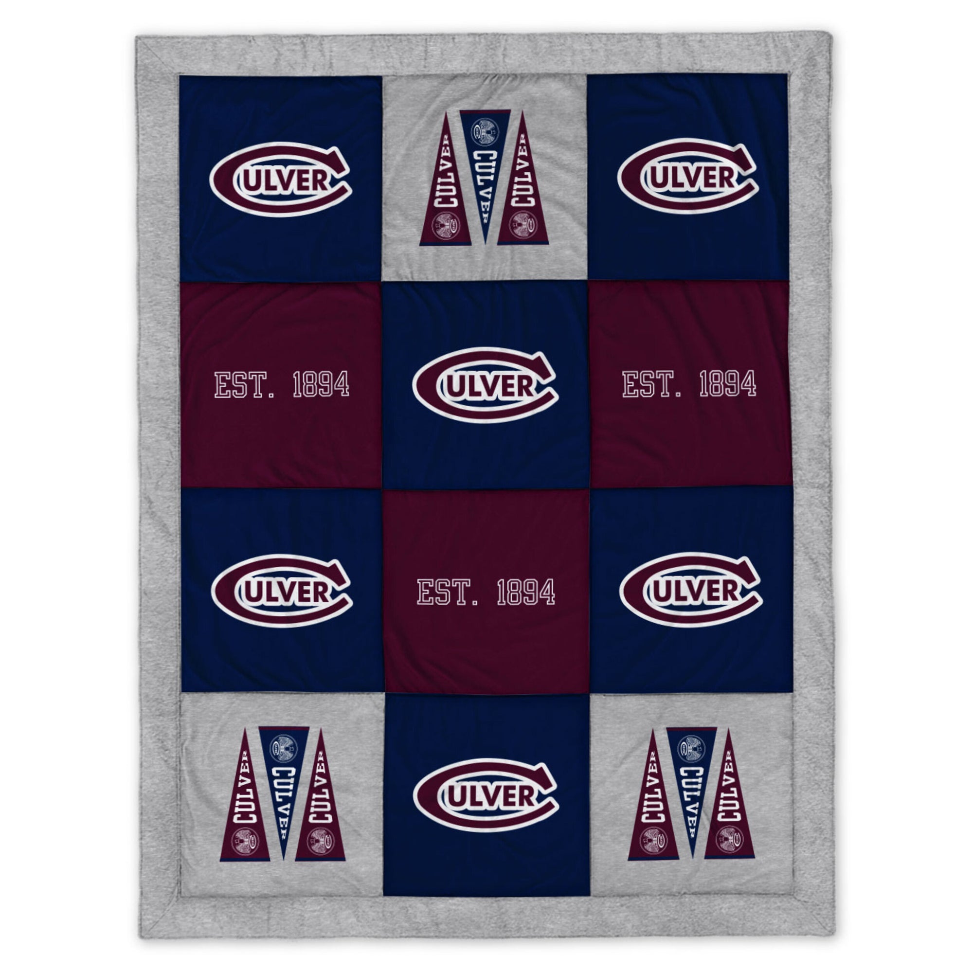 Culver Academies Spirit Blanket - Maroon / Navy / Grey