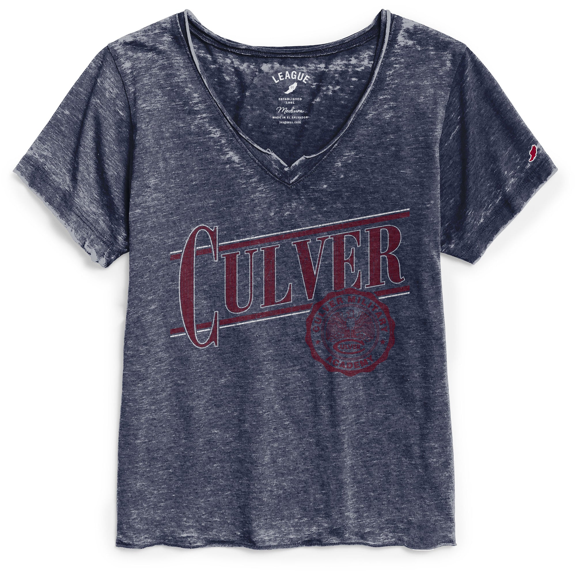 Women's Loose Fit V-Neck Shirt - Navy