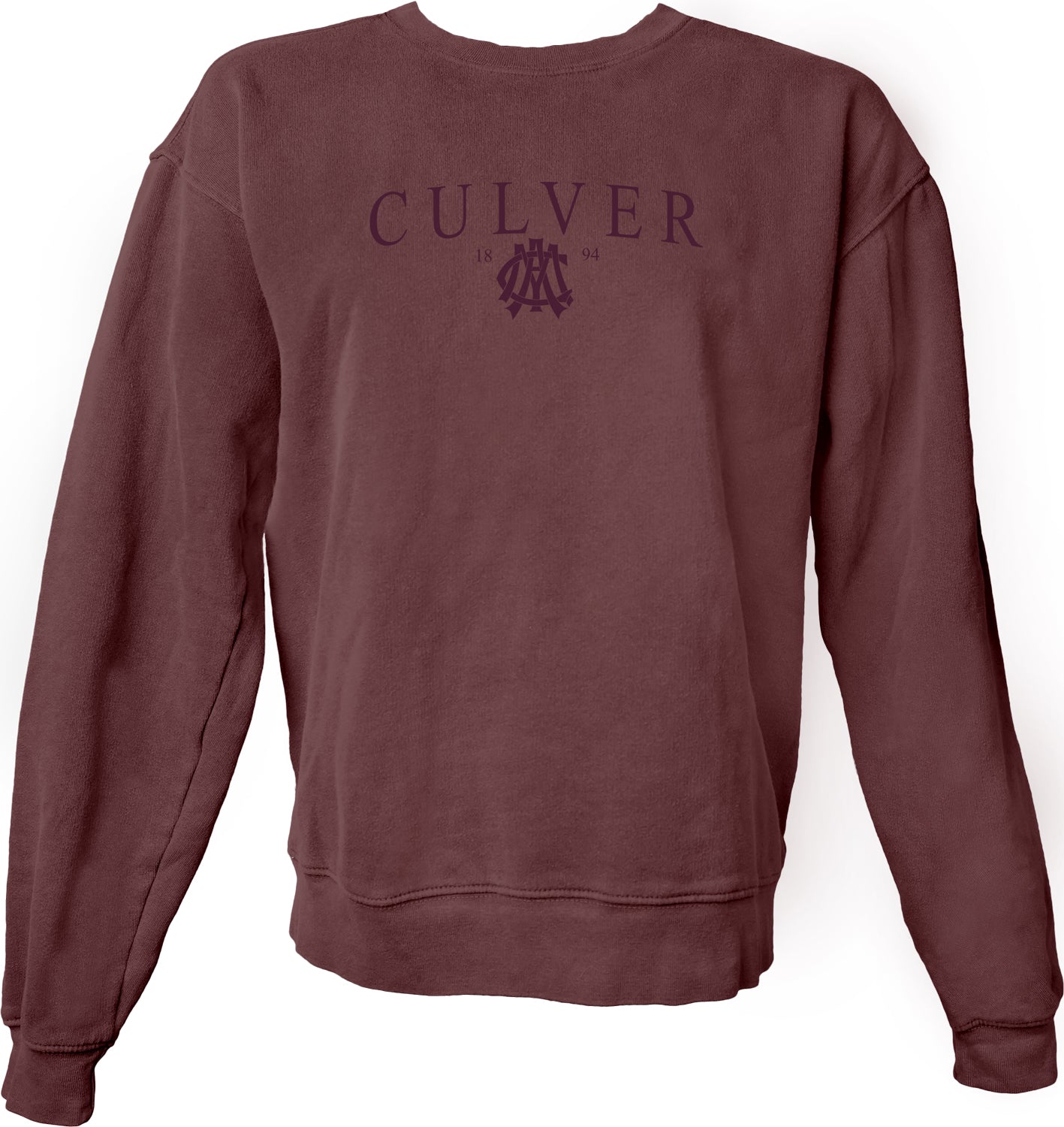 Dyed Ring Spun Fleece Crew - Maroon