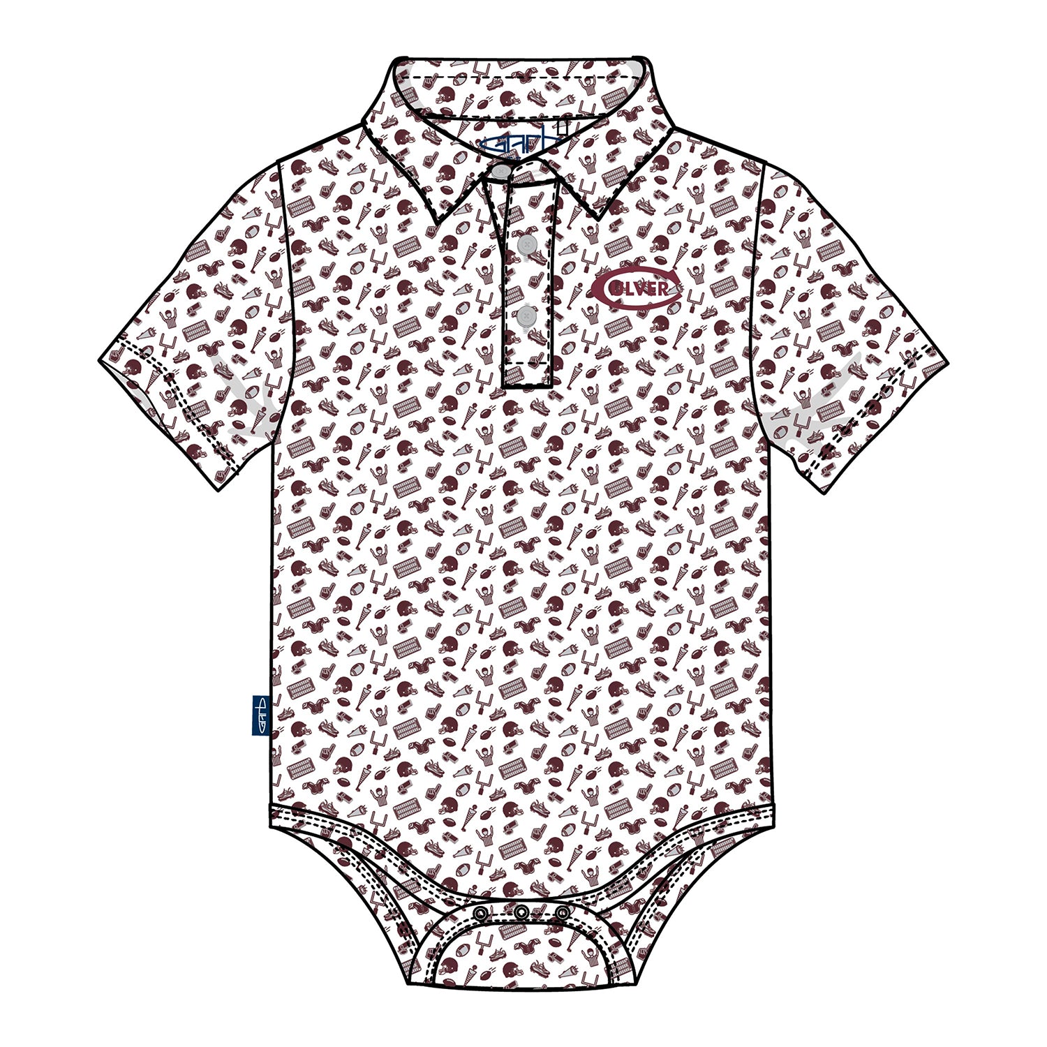 Tom Culver Football Infant Polo - Football Print
