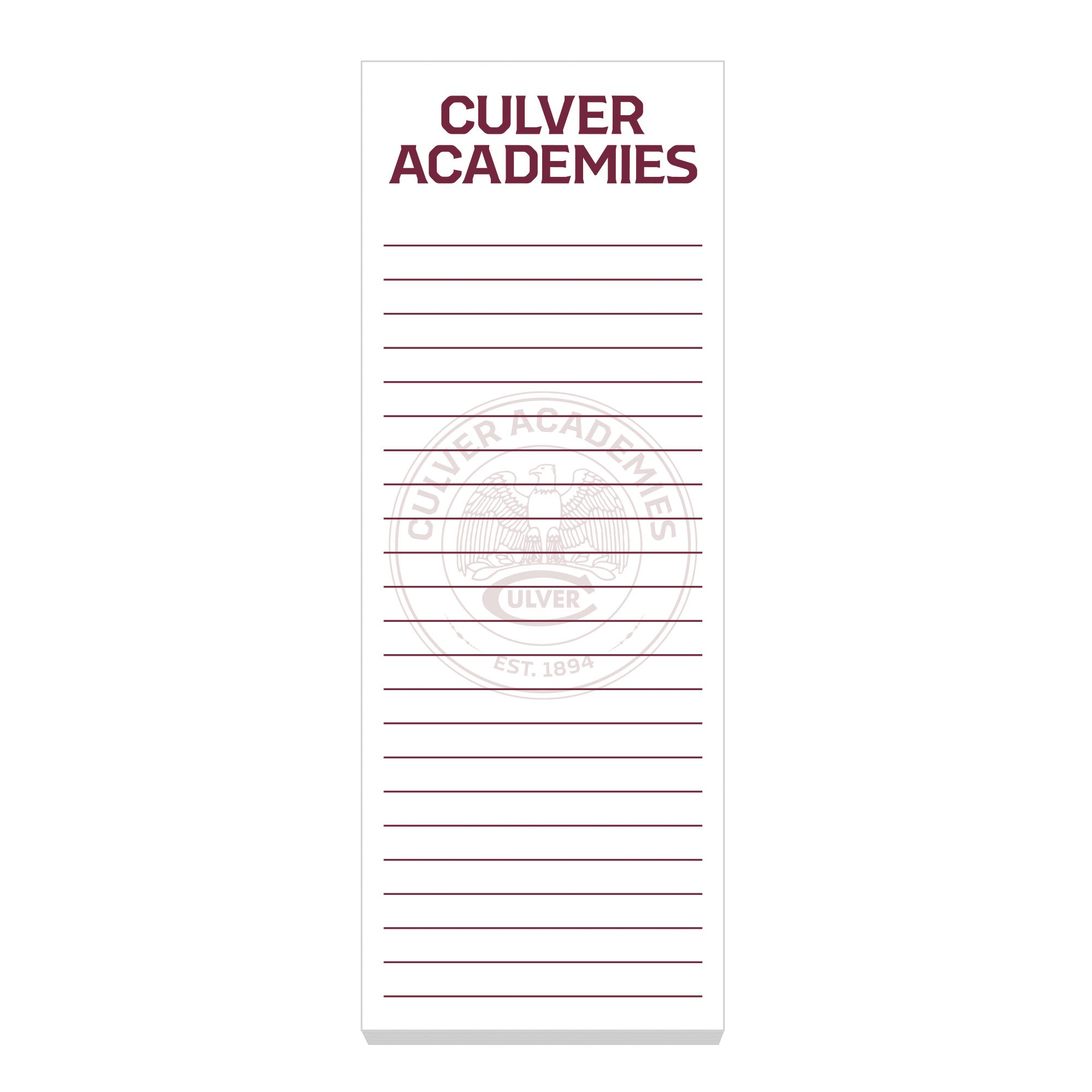 Souvenir Sticky Note Pad 3x8 - Culver Academies