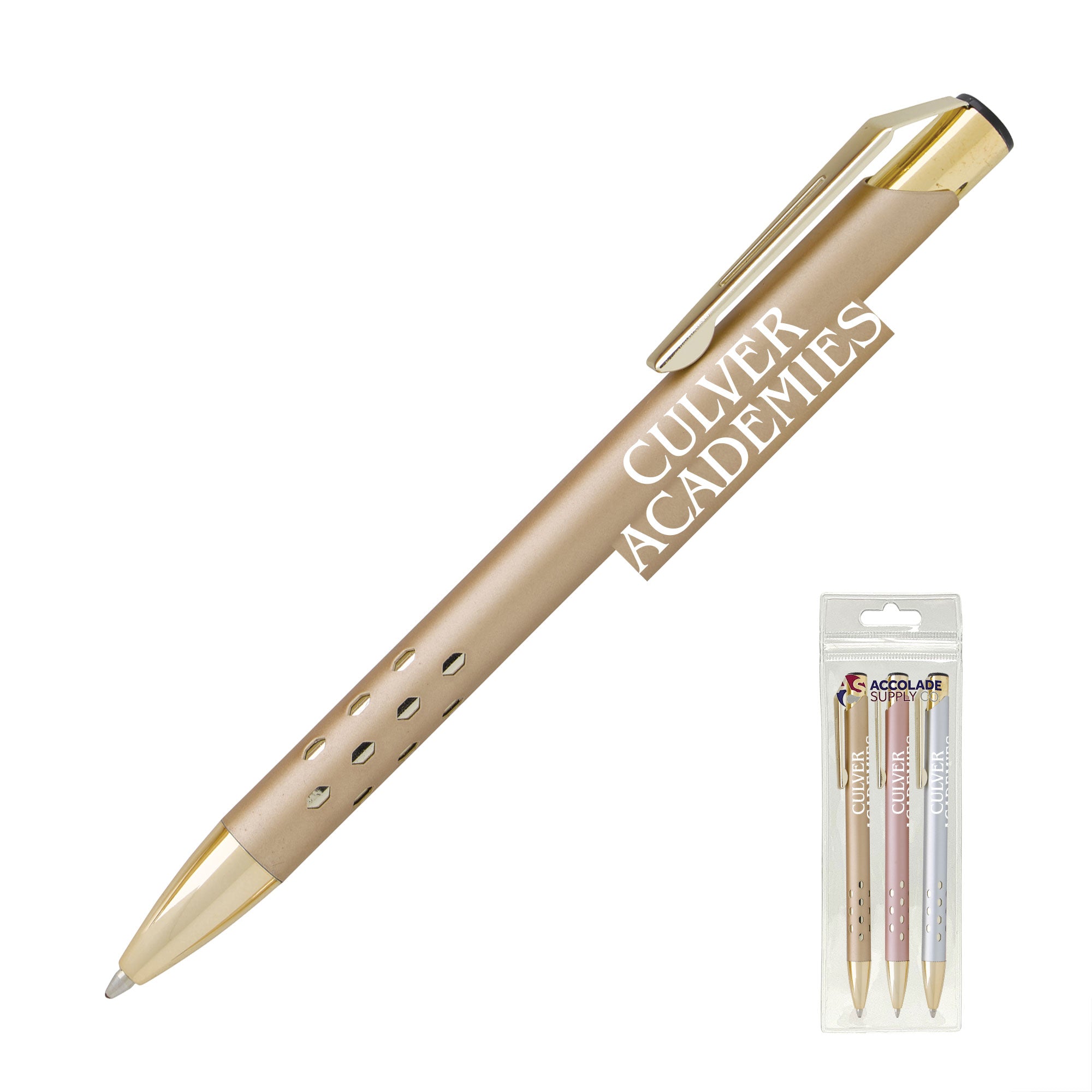 Souvenir Armor Rose, Gold, Silver Pen Set - 3 Pack