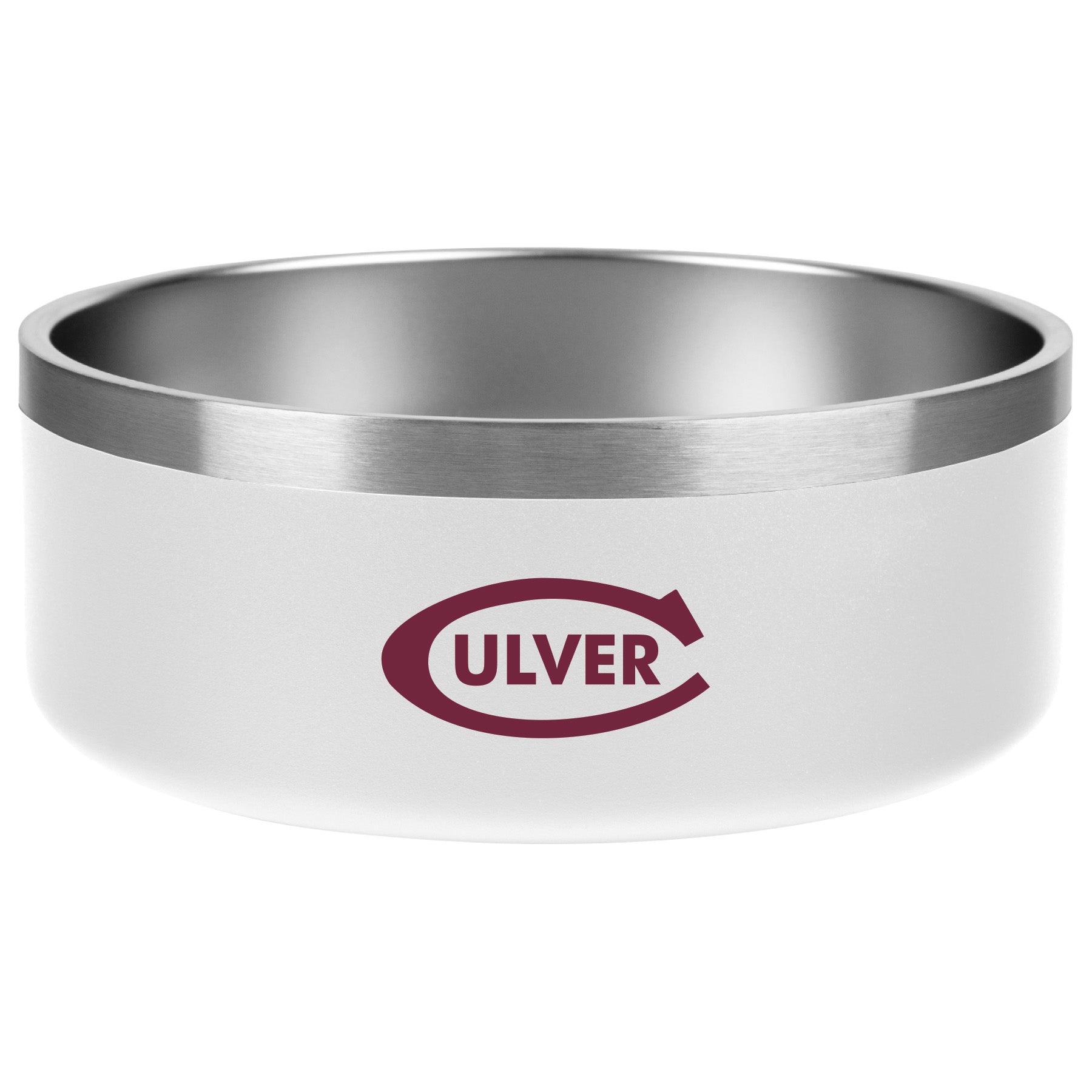 Culver-C Stainless Steel Pet Bowl - White