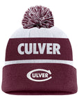 Nike Eagles Peak Stripe Beanie - Maroon/White