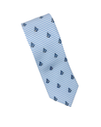 Seersucker Summer Anchor Silk Tie - Navy