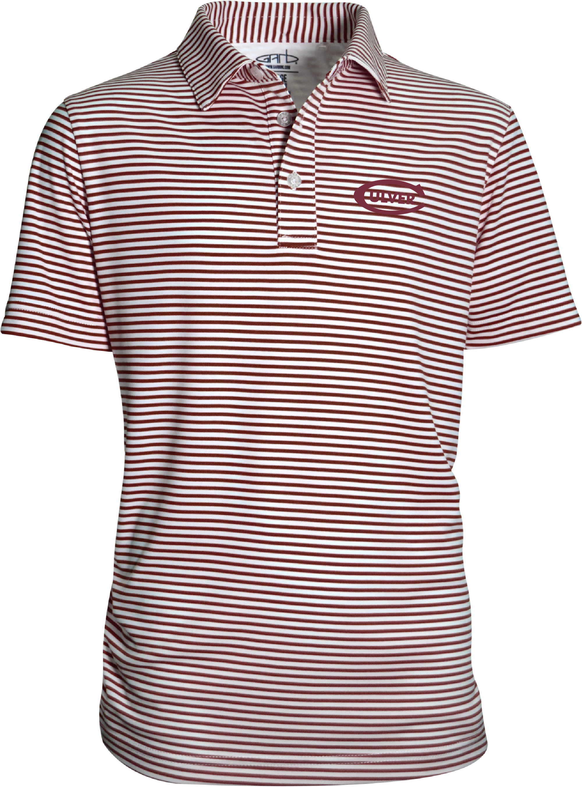 Culver Embroidered Carson Stripe Toddler Polo - Maroon & White