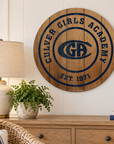Culver Girls Academy Barrel Top Sign