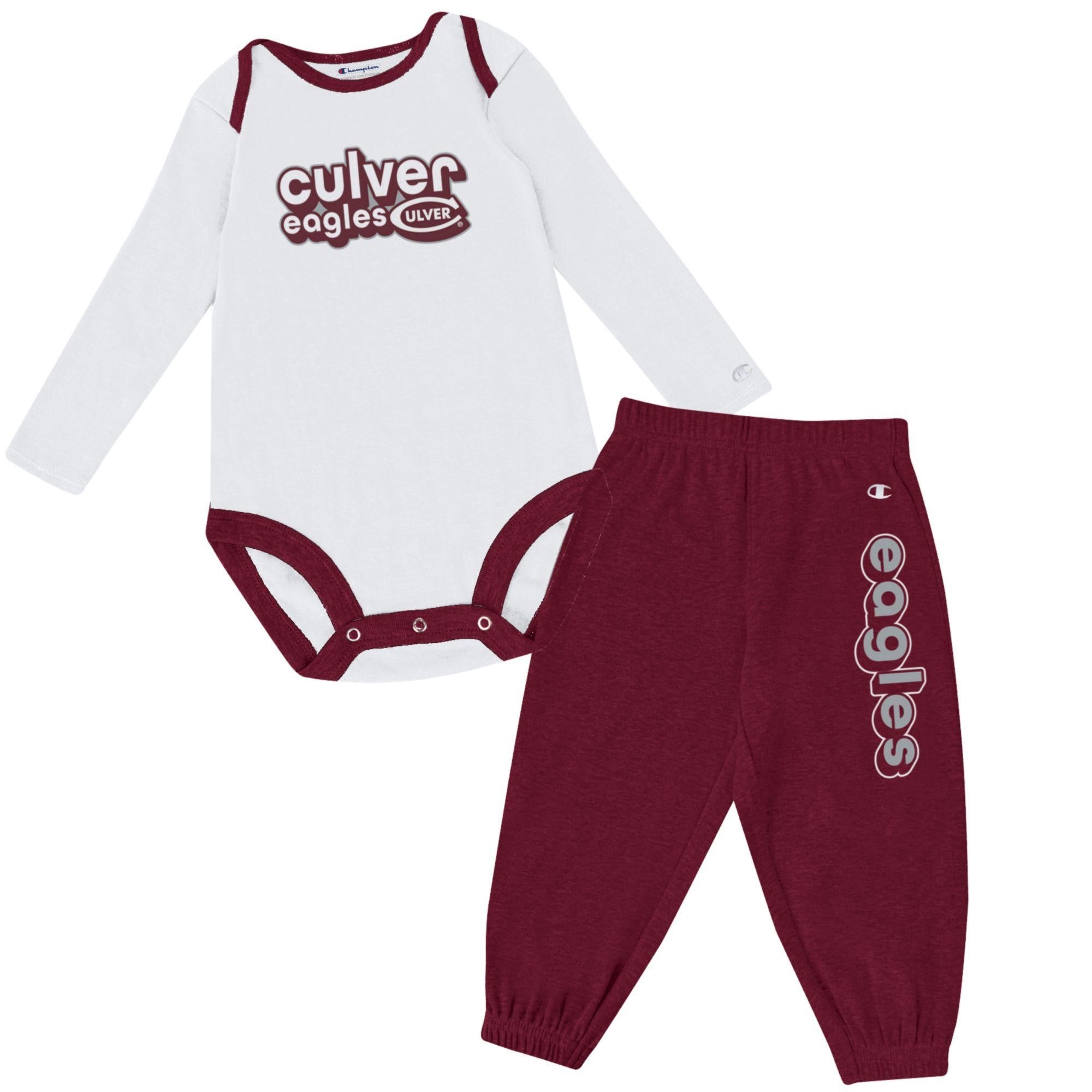 Champion Infant White/Maroon - 2 Piece Set