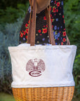 Promenad Picnic Tote Basket - Includes Service for 2 - Beige