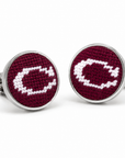 Smathers & Branson Maroon Culver "C" Cufflinks Silver