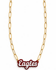 Eagles Gameday Charm Paperclip Necklace - Gold