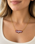 Eagles Gameday Charm Paperclip Necklace - Gold
