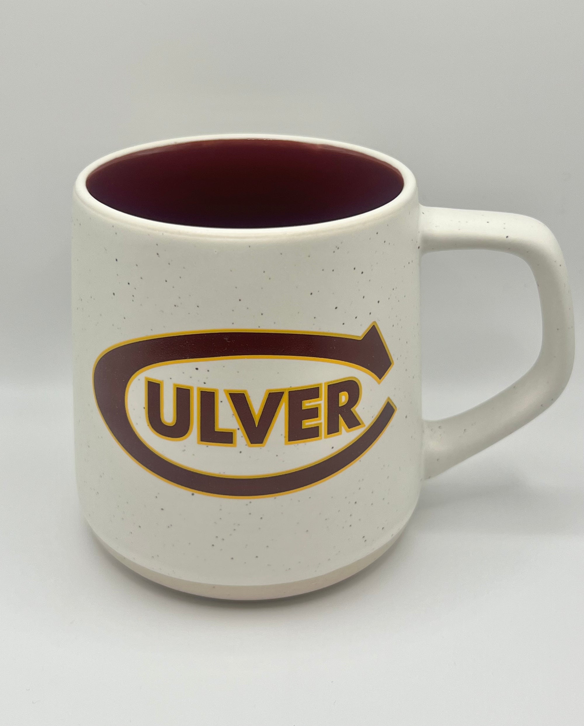 Culver-C Barbara Speckled Mug - White / Maroon - 20 oz