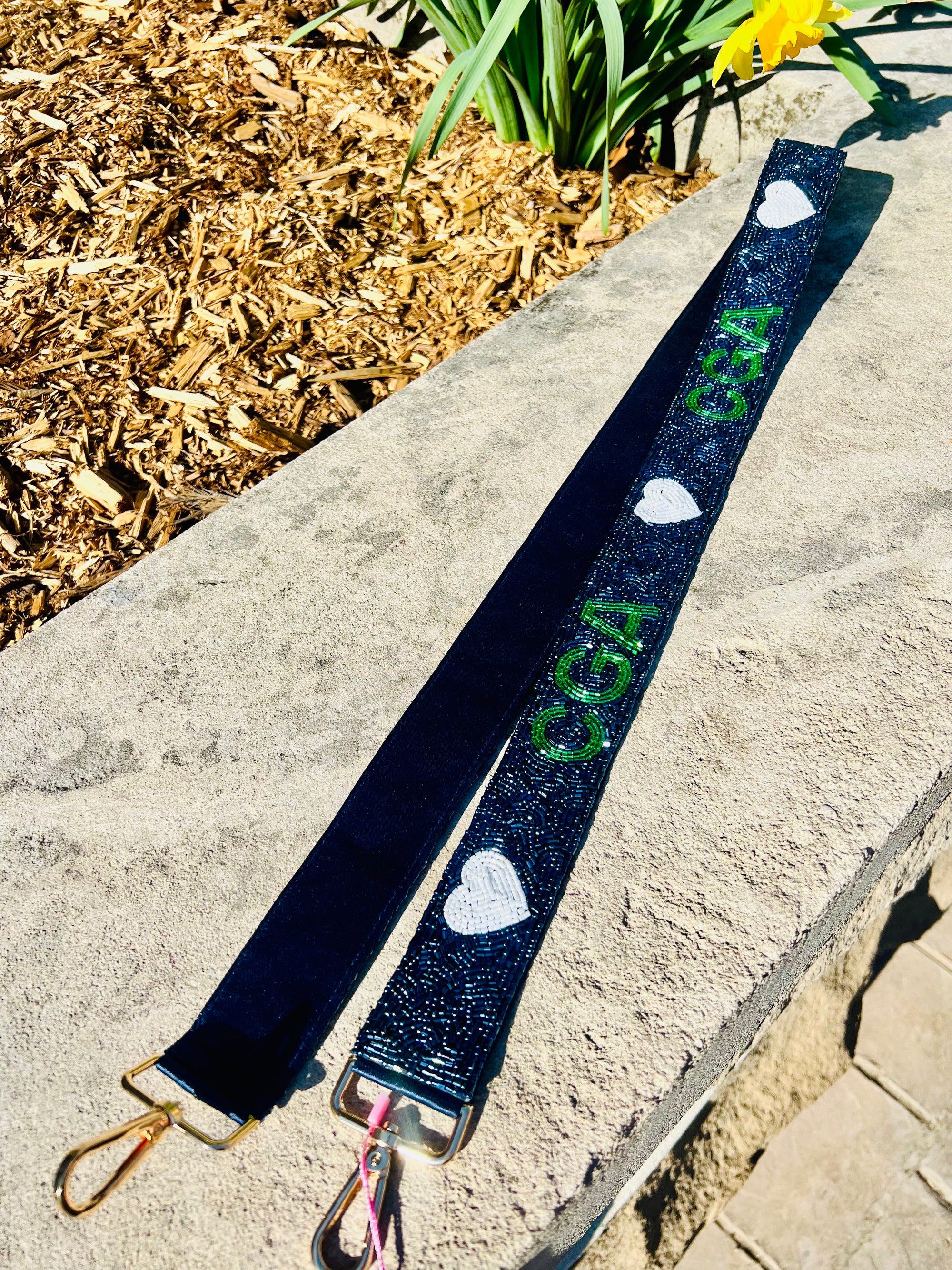 Fan Glam CGA Beaded Strap – Navy & Green