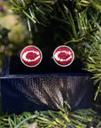 Smathers & Branson Maroon Culver "C" Cufflinks Silver