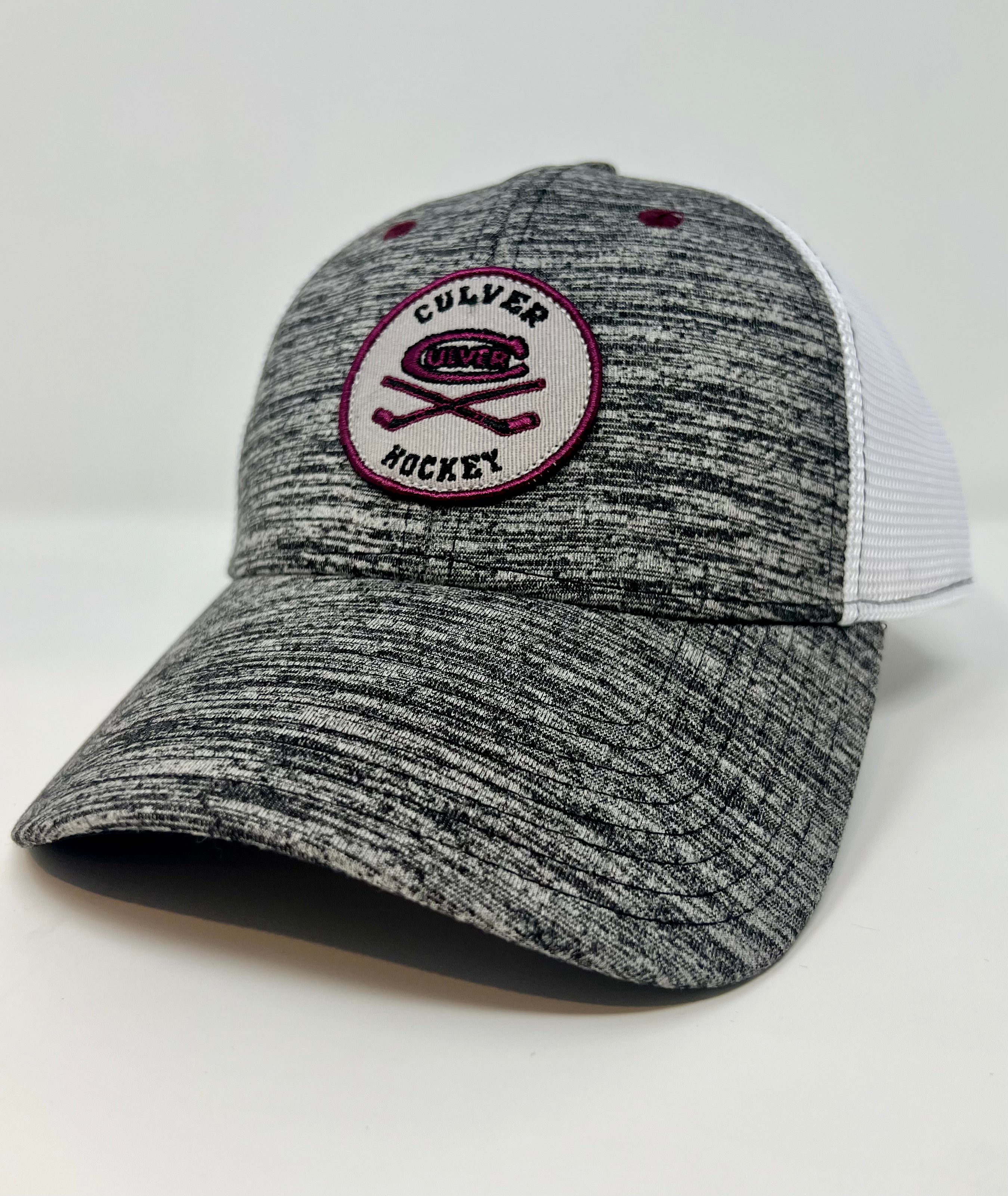 Hockey Athletic Diamond Mesh Snapback Hat - Grey &amp; White