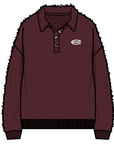 Cloud Fleece Henley Pullover - Maroon