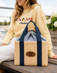 Culver Eagle Engraved Leather Patch Parisian Picnic Basket