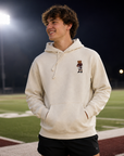 Football Bear Crew Dog Hoodie - Cream