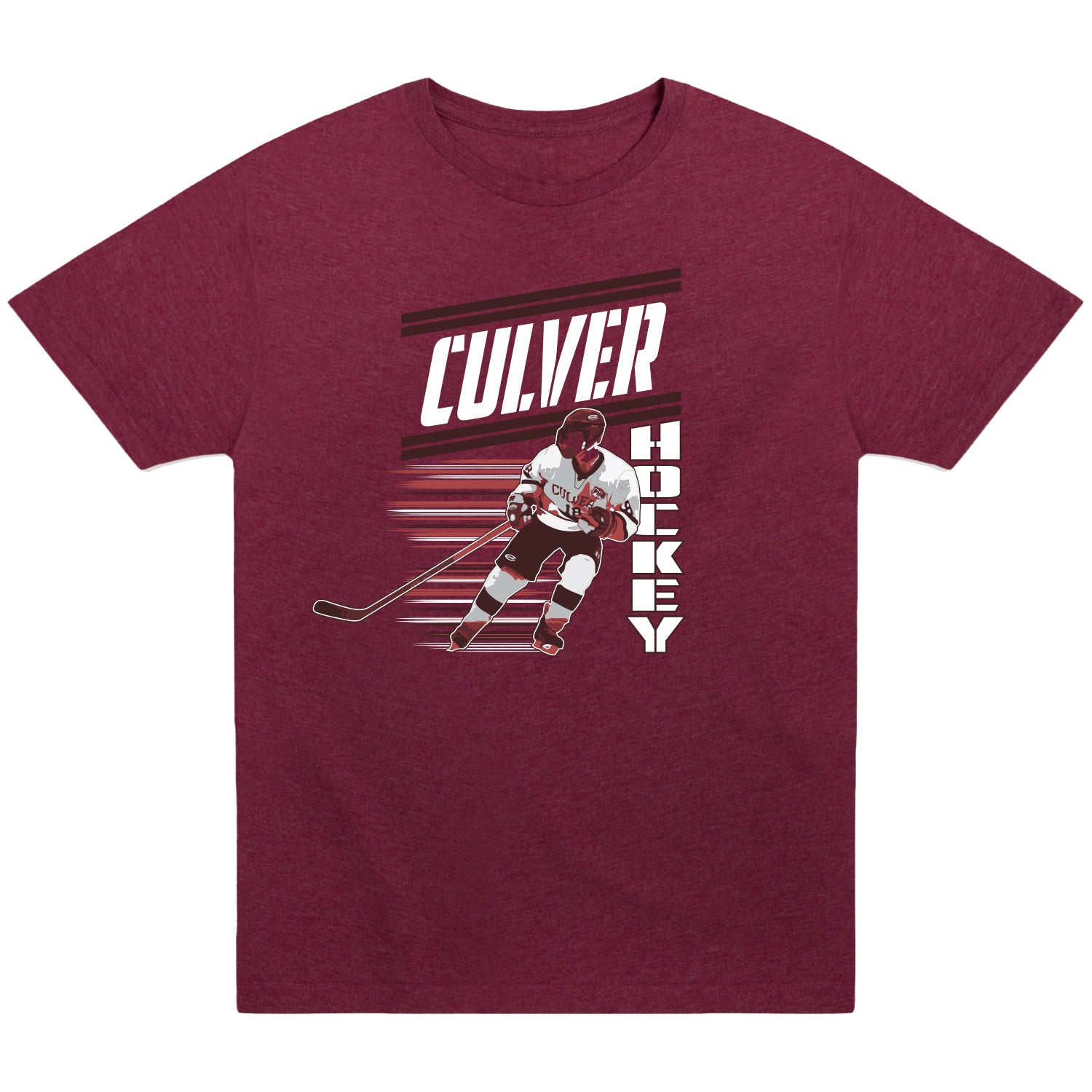 Hockey Sports Fan Tee - Heather Maroon
