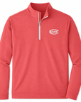 Peter Millar Men's Perth Performance Melange 1/4 Zip - Red Coral