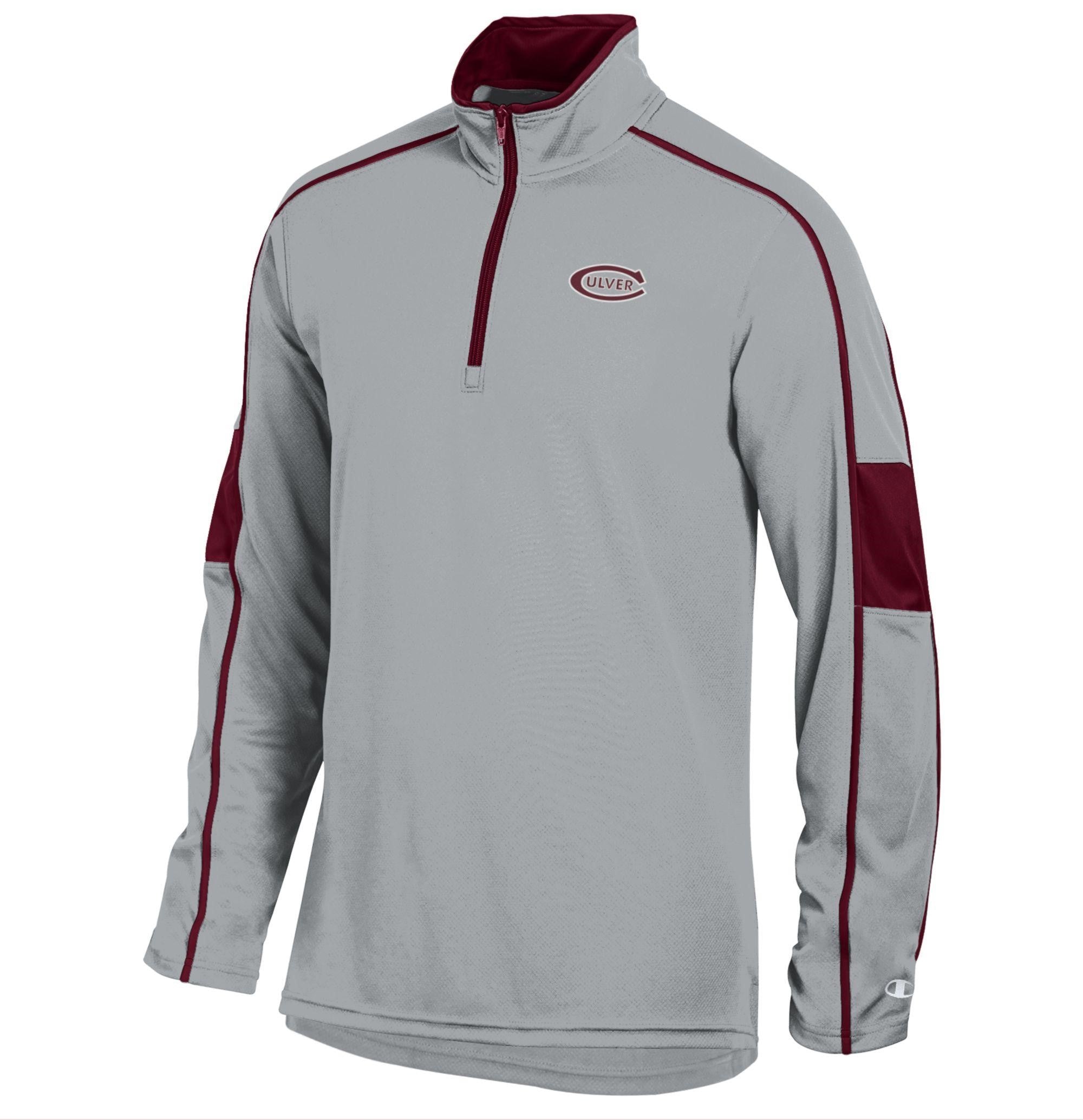 Youth Diamond 1/4 Zip - Grey/Maroon