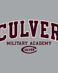 Culver Reverse Weave Yarn Dye Rib Crew - Grey/Maroon Accents