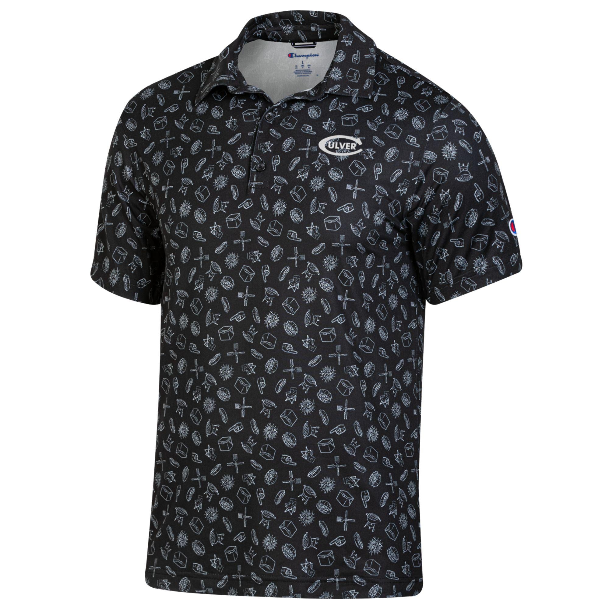 Champion Tailgate Print Polo-Black