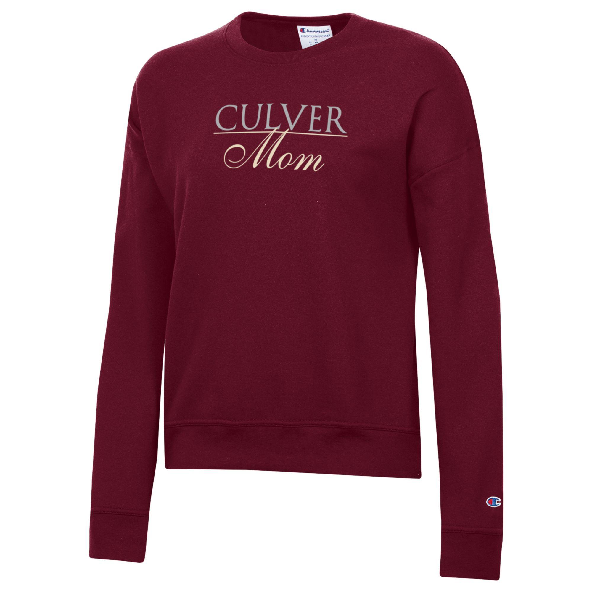 Champion Powerblend Mom Embroidered Crew - Maroon