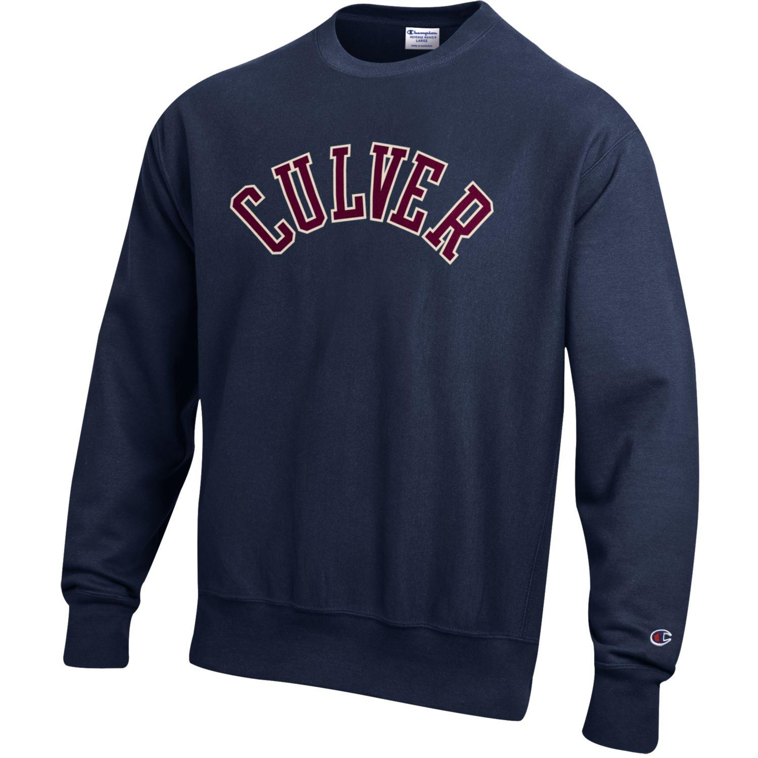 Champion Culver Wool Felt Reverse Weave Crew - Navy