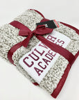 Culver Frosty Fleece Blanket - Grey & Maroon