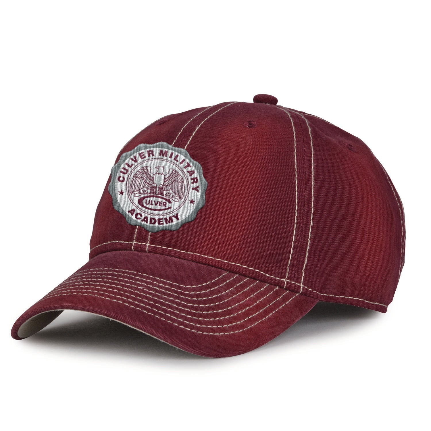 Culver Seal Maroon &amp; Silver Washed Canvas Hat