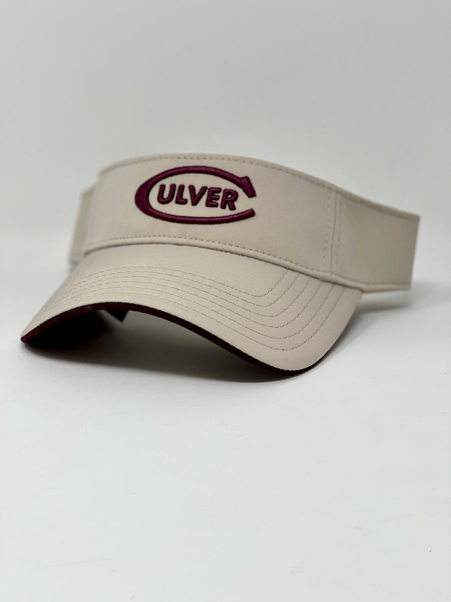 Classic Culver Visor-Stone/Maroon – Culver Eagle Outfitters