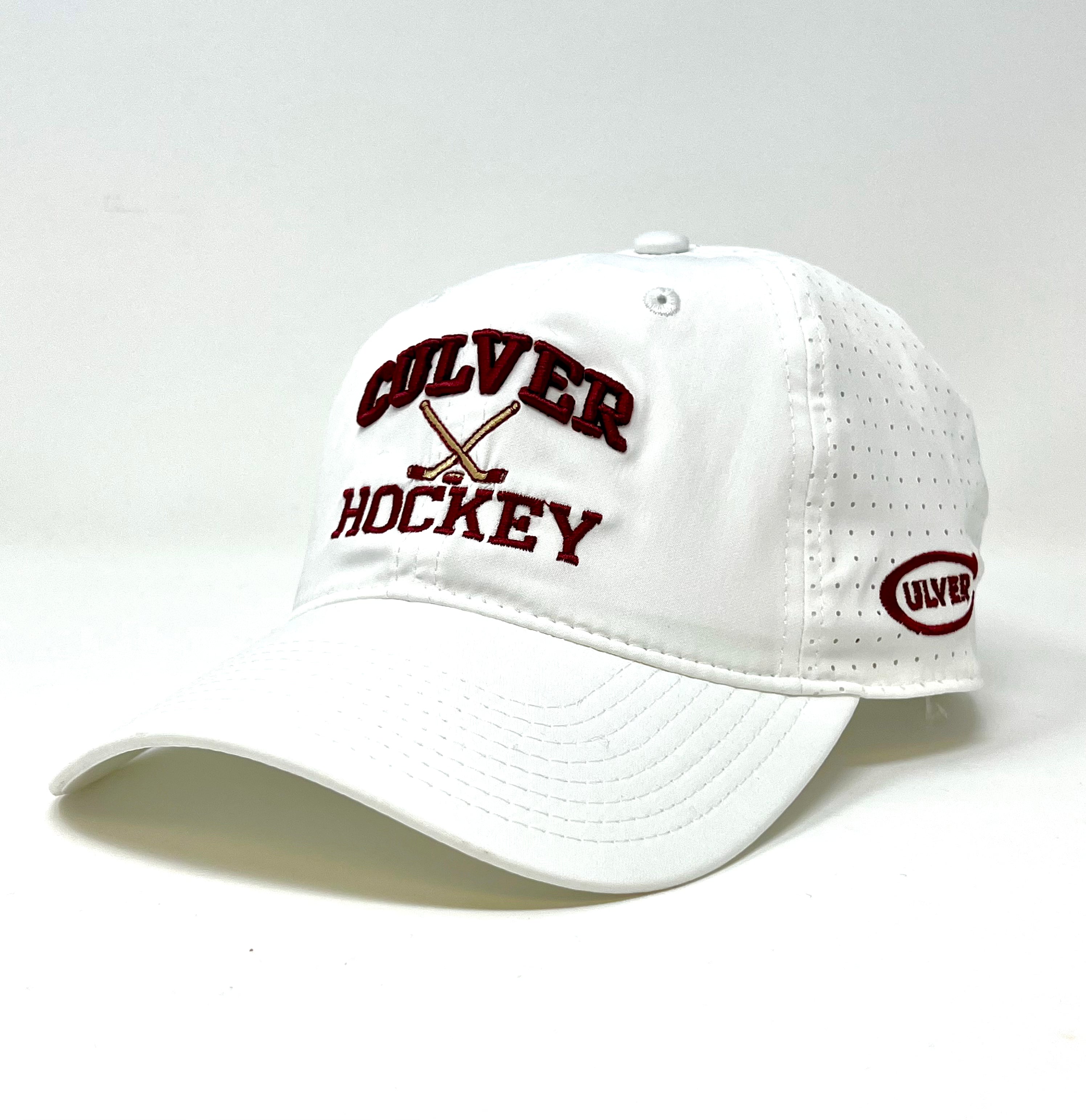 Hockey Perforated Sport Hat - White