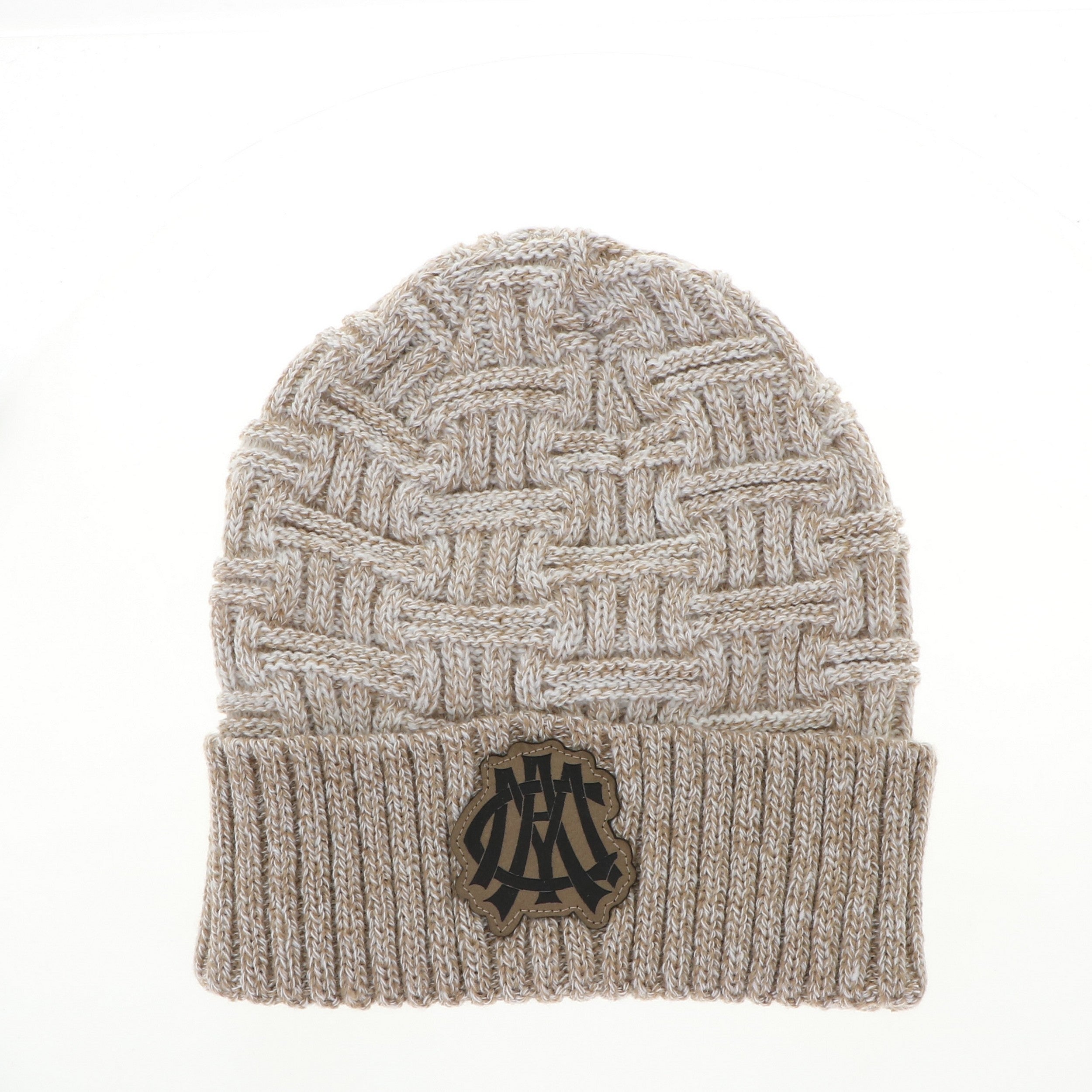 All Trails Cuff Beanie - Natural/Leather Patch CMA