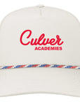 Caddy Rope Script Snapback Cap - White