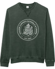 Weathered Fleece Crew - Heather Dark Green