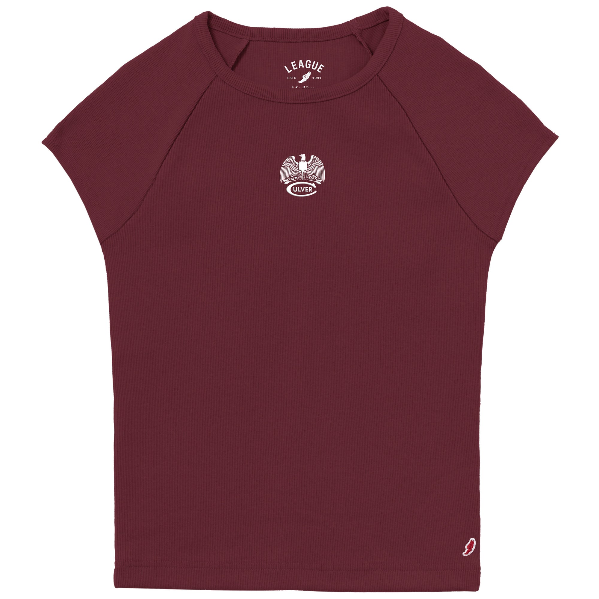 Retro Rib Baby Doll Tee - Maroon