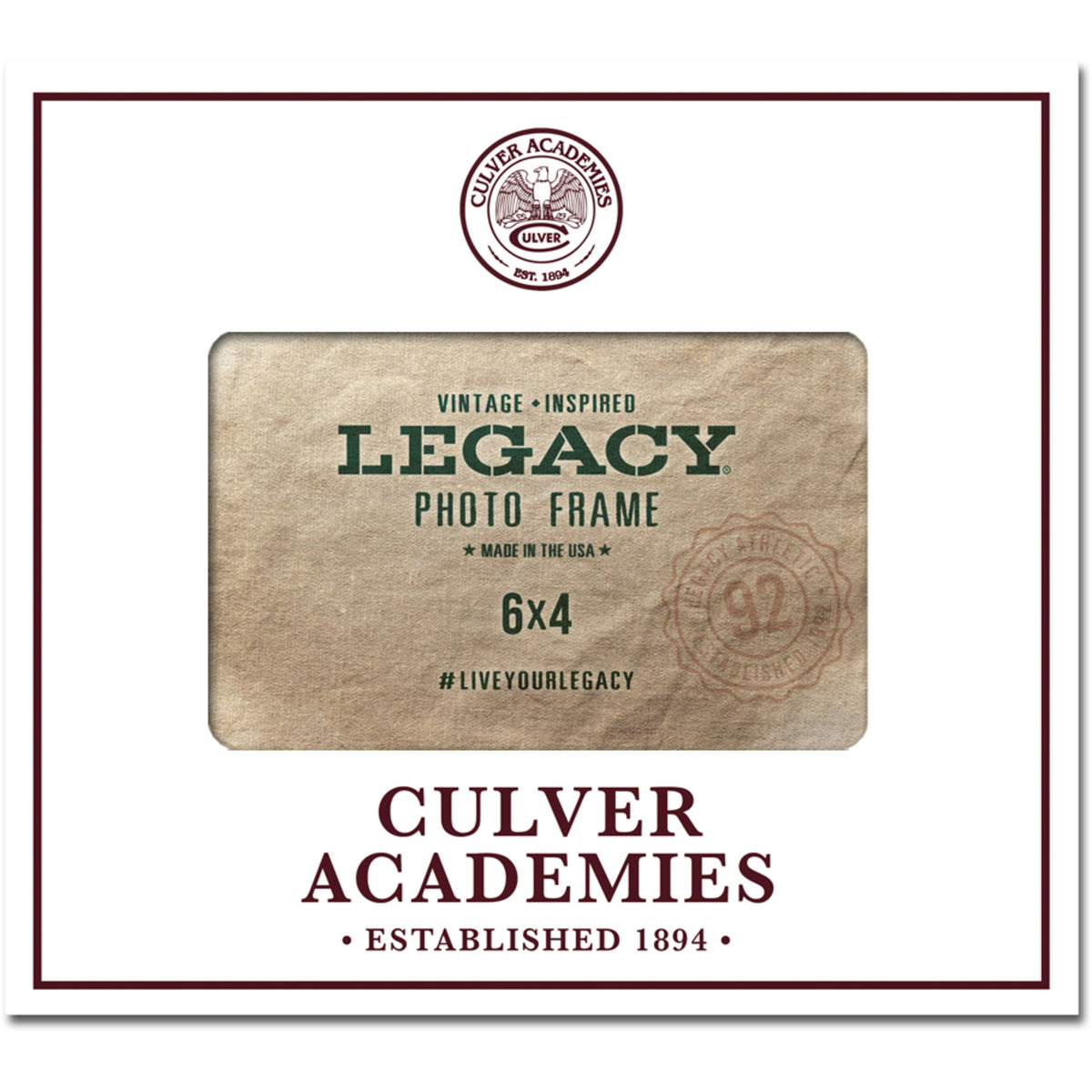 Culver Academies Seal Picture Frame - White - 4" x 6"