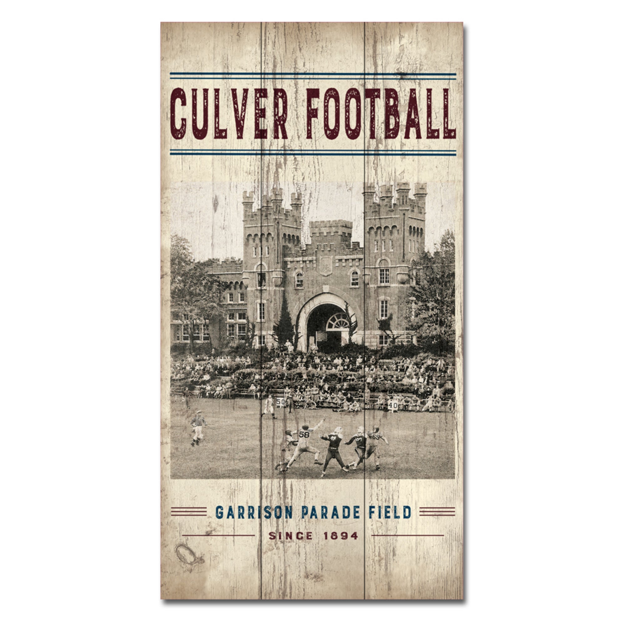 Vintage Football Plank Sign - 11" x 20"