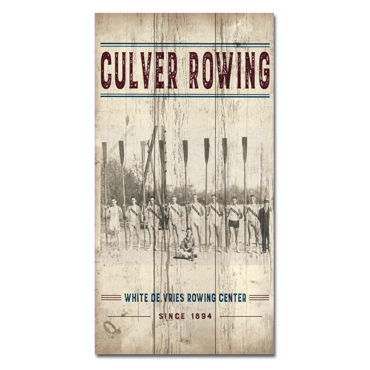 Vintage Rowing Plank Sign - 11" x 20"