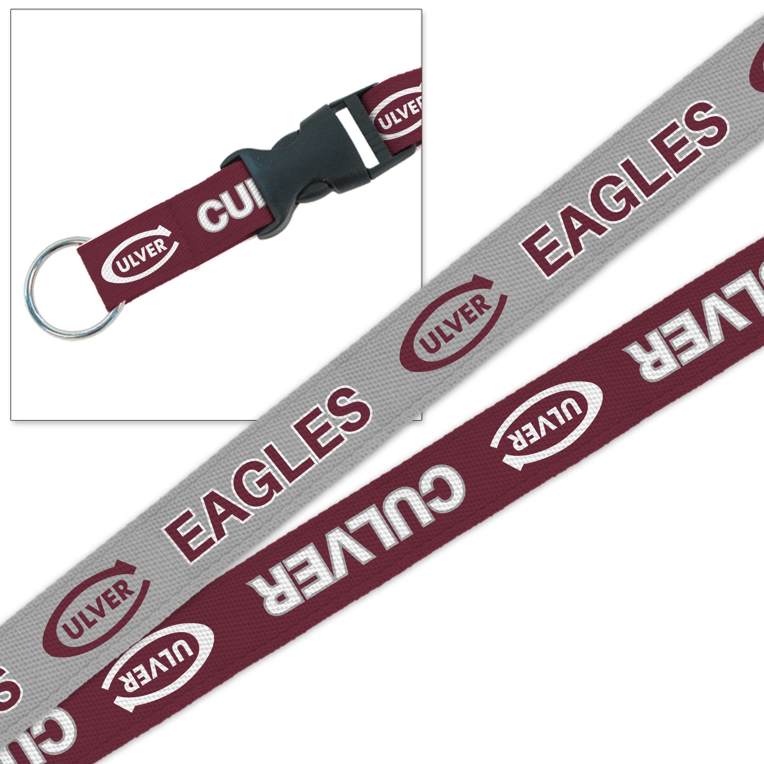 3/4&quot; Dual Graphic Sublimated Lanyard - Maroon
